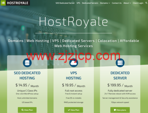 HostRoyale：西班牙独服，E3-1230/8GB 内存/1TB 硬盘/不限流量/1Gbps 带宽，$150/月