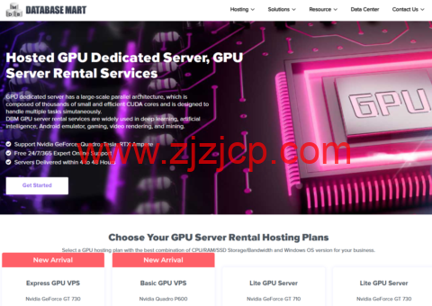Database Mart： VPS/物理机/显卡服务器 50%优惠，GPU VPS 配置翻倍，$3.99/月起