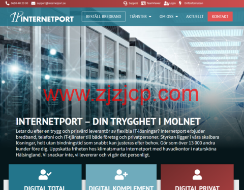 Internetport：瑞典 VPS，1 核/512MB/10G SSD/5TB/1Gbps 带宽，€2/月起