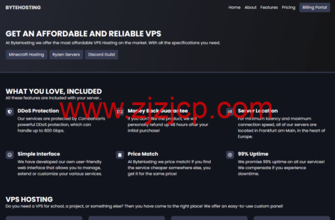 ByteHosting：德国法兰克福机房 vps，1 核/4GB/30GB/1TB/1Gbps 带宽，€3.99/月