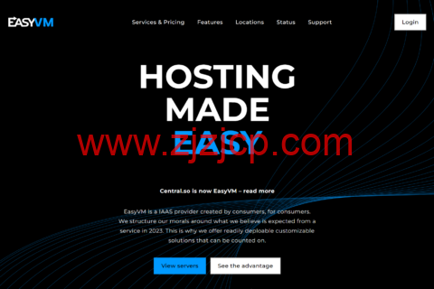 EasyVM：达拉斯 Ryzen VPS，4 折促销，1 核/2GB 内存/25GB NVMe/1TB 流量/1Gbps 带宽，月付$3.2 起