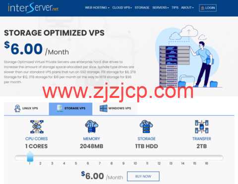 InterServer：美国 Linux KVM VPS/Windows VPS 和大硬盘存储 VPS 全线五折优惠，可选新泽西和洛杉矶，月付 3 美元起