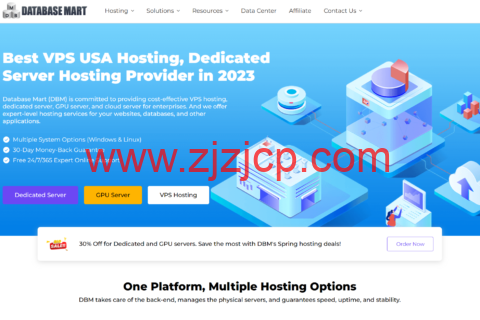 Database Mart：美国 VPS/GPU 服务器春季钜惠，$2.79 起， 3 天试用，解锁 TikTok/ChatGPT，原生 IP 不限流