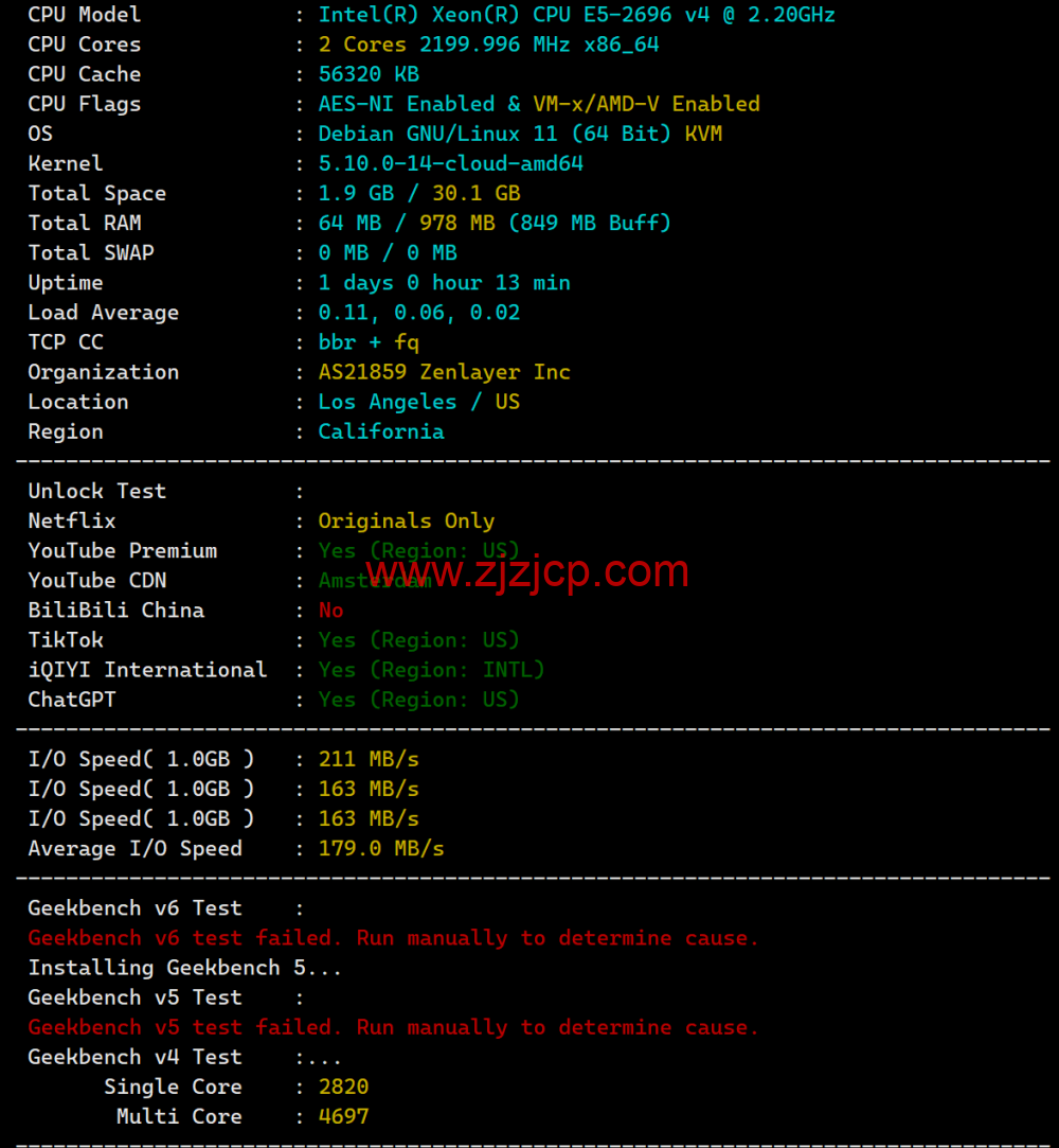 莱卡云：美国 CN2 GIA 线路 vps，zenlayer 数据中心，三网优化线路，支持 ChatGPT，35 元/月起，附简单测评