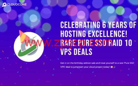 #六周年#CloudCone：洛杉矶机房 vps，2 核/1GB/30G SSD/1TB/1Gbps，$21/年