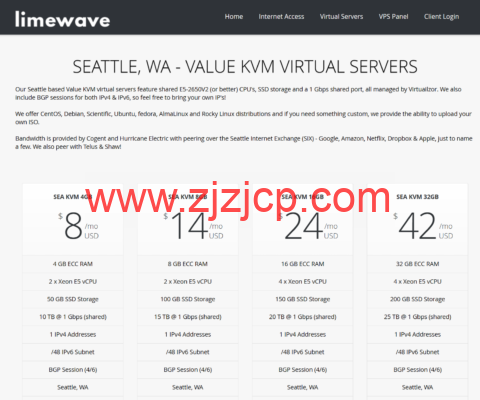 Limewave：西雅图机房 vps，1 核/1GB/15GB SSD/3TB/1Gbps 带宽，$12.9/年起