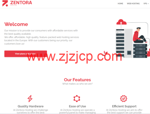 #黑五#Zentora Hosting：德国虚拟主机，首月免费，首年 80%优惠，£1.68/年起