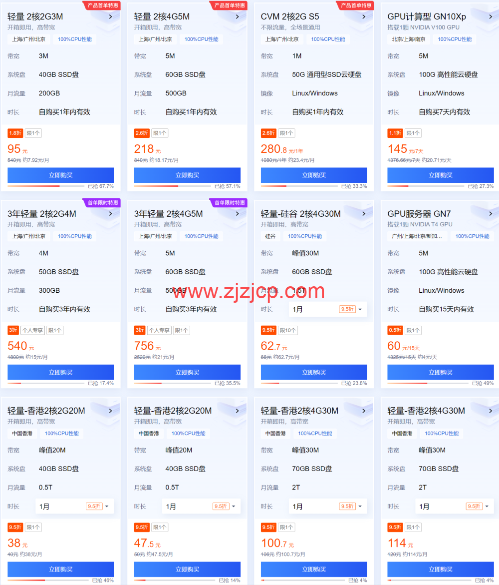 #金秋上云季#腾讯云：轻量服务器 2 核 2G3M 云服务器 7.92 元/月起，年付 95 元起，2000 元代金券免费领