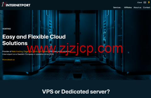 Internetport：瑞典 VPS，1 核/1GB 内存/40GB SSD/1Gbps@10TB 流量，月付€3 起