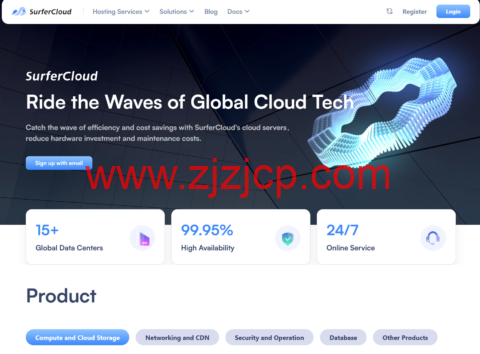 SurferCloud：企业级云服务器促销，4 核 8G 内存，不限流量，每月仅$20.9，全球 15 个机房同价，支持 Linux/Windows 系统，5M 带宽