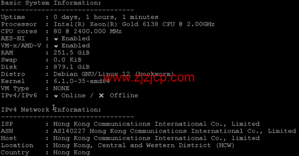 华纳云：香港服务器上新，仅 1880 元/月，Gold 6138 处理器、1T NVMe，CN2 GIA/大陆优化双网可选（含测评）