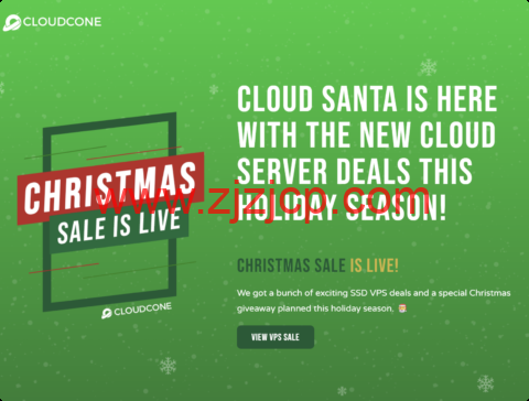 #圣诞促销#CloudCone：2 核/1GB/24GB SSD/3.5TB@1Gbps 带宽，$13.59/年，可选洛杉矶/圣路易斯机房