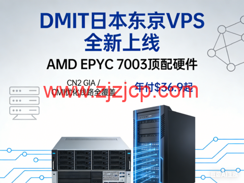 DMIT 日本东京 VPS 全新上线：AMD EPYC 7003 顶配硬件，CN2 GIA / CMI 优化线路全覆盖，年付 $36.9 起
