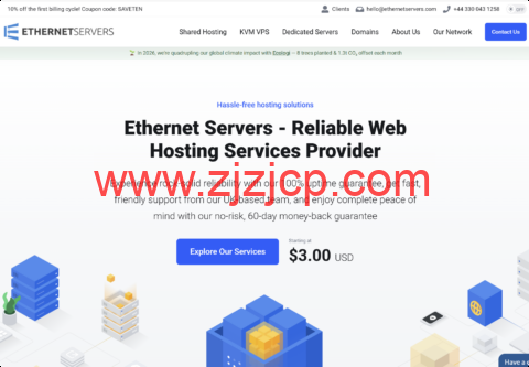 EtherNetservers 优惠：洛杉矶 / 德 / 新泽西机房 VPS，10Gbps 带宽低至 $3 / 月