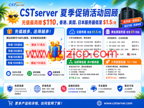 CSTserver 夏季促销活动回顾:充值最高赠 0,香港、美国、日本服务器低至 fetchpriority= CSTserver 夏季促销活动回顾:充值最高赠 0,香港、美国、日本服务器低至 fetchpriority=