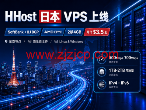 HHost 日本 VPS 上线:SoftBank + IIJ BGP、AMD EPYC,2 核 4GB 月付 alt= HHost 日本 VPS 上线:SoftBank + IIJ BGP、AMD EPYC,2 核 4GB 月付 width=